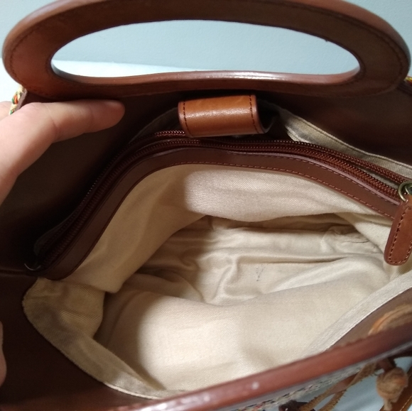 Fossil Purse Colorful Wicker Design Leather Trim - Picture 7 of 7